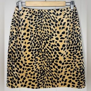 VTG Gigi Clark Leopard Faux Fur Pencil Mini Skirt Womens Size Medium